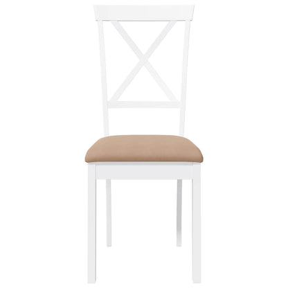 Sedie da Pranzo con Cuscini 2 pz Bianco Legno Massello di Hevea | homemem39