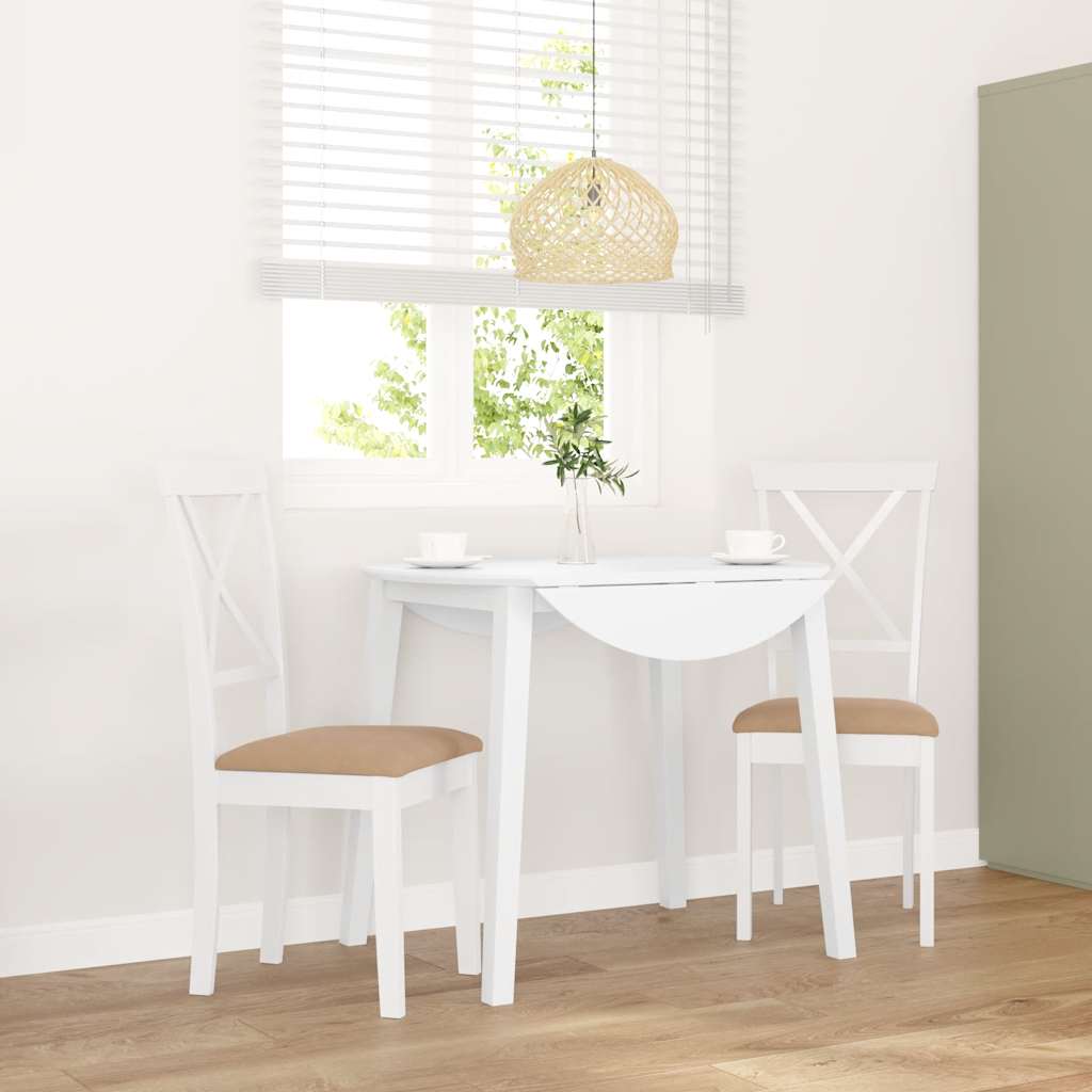 Sedie da Pranzo con Cuscini 2 pz Bianco Legno Massello di Hevea | homemem39