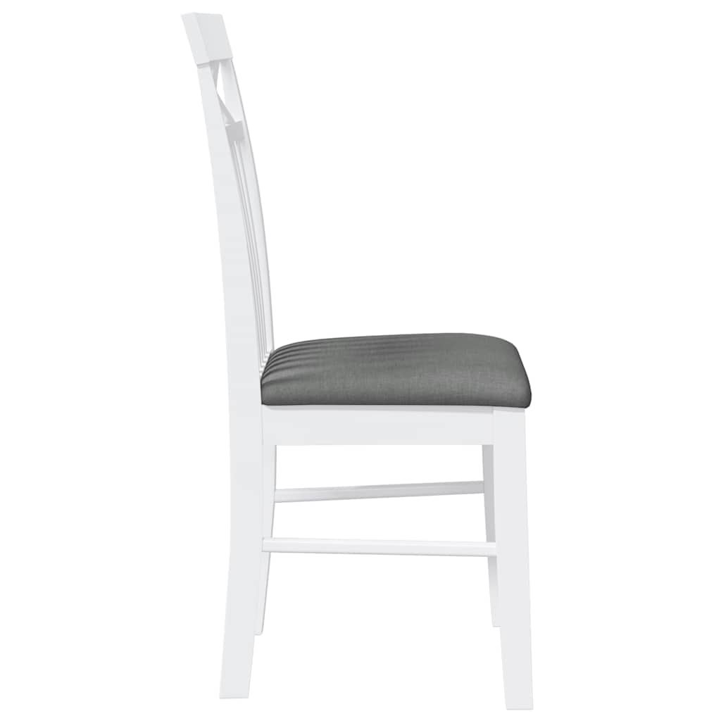 Sedie da Pranzo con Cuscini 2 pz Bianco Legno Massello di Hevea | homemem39