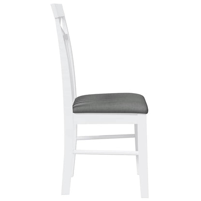 Sedie da Pranzo con Cuscini 2 pz Bianco Legno Massello di Hevea | homemem39