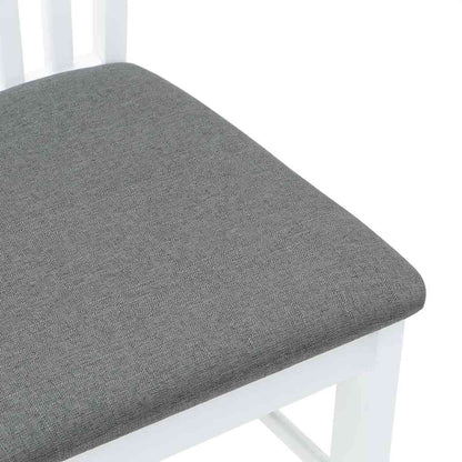 Sedie da Pranzo con Cuscini 2 pz Bianco Legno Massello di Hevea | homemem39