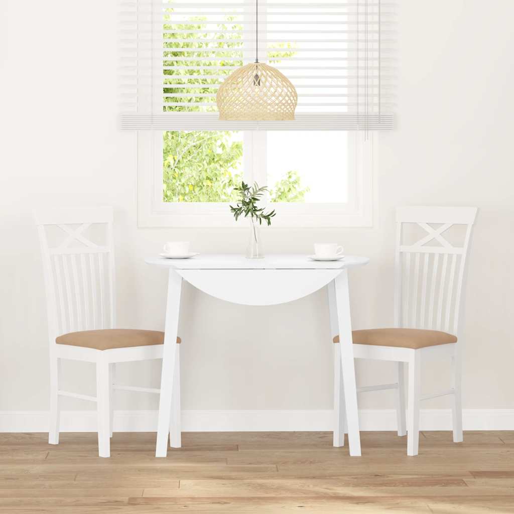 Sedie da Pranzo con Cuscini 2 pz Bianco Legno Massello di Hevea | homemem39