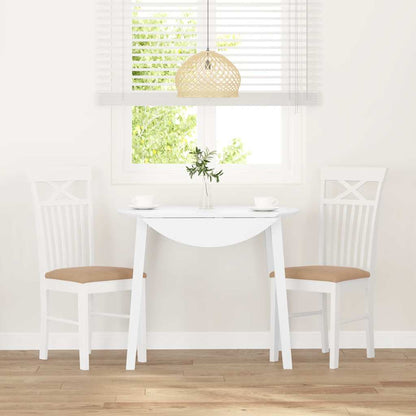 Sedie da Pranzo con Cuscini 2 pz Bianco Legno Massello di Hevea | homemem39