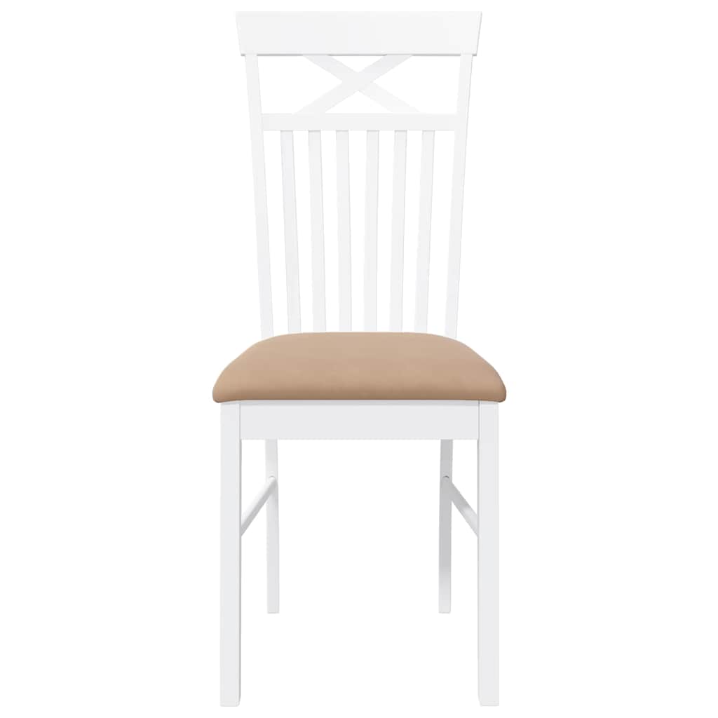 Sedie da Pranzo con Cuscini 2 pz Bianco Legno Massello di Hevea | homemem39