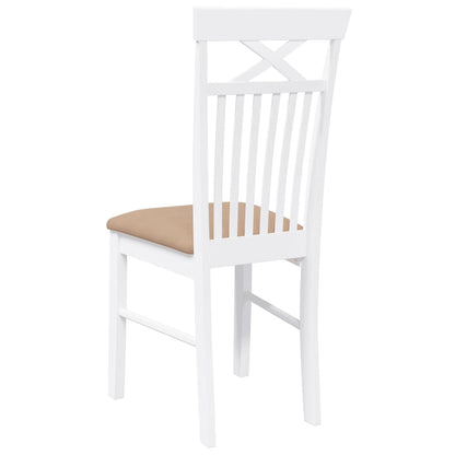 Sedie da Pranzo con Cuscini 2 pz Bianco Legno Massello di Hevea | homemem39