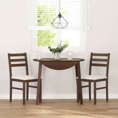 Sedie da Pranzo con Cuscini 2pz Marrone Legno Massello di Hevea | homemem39