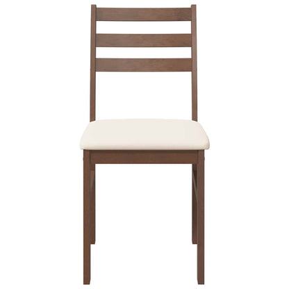 Sedie da Pranzo con Cuscini 2pz Marrone Legno Massello di Hevea | homemem39