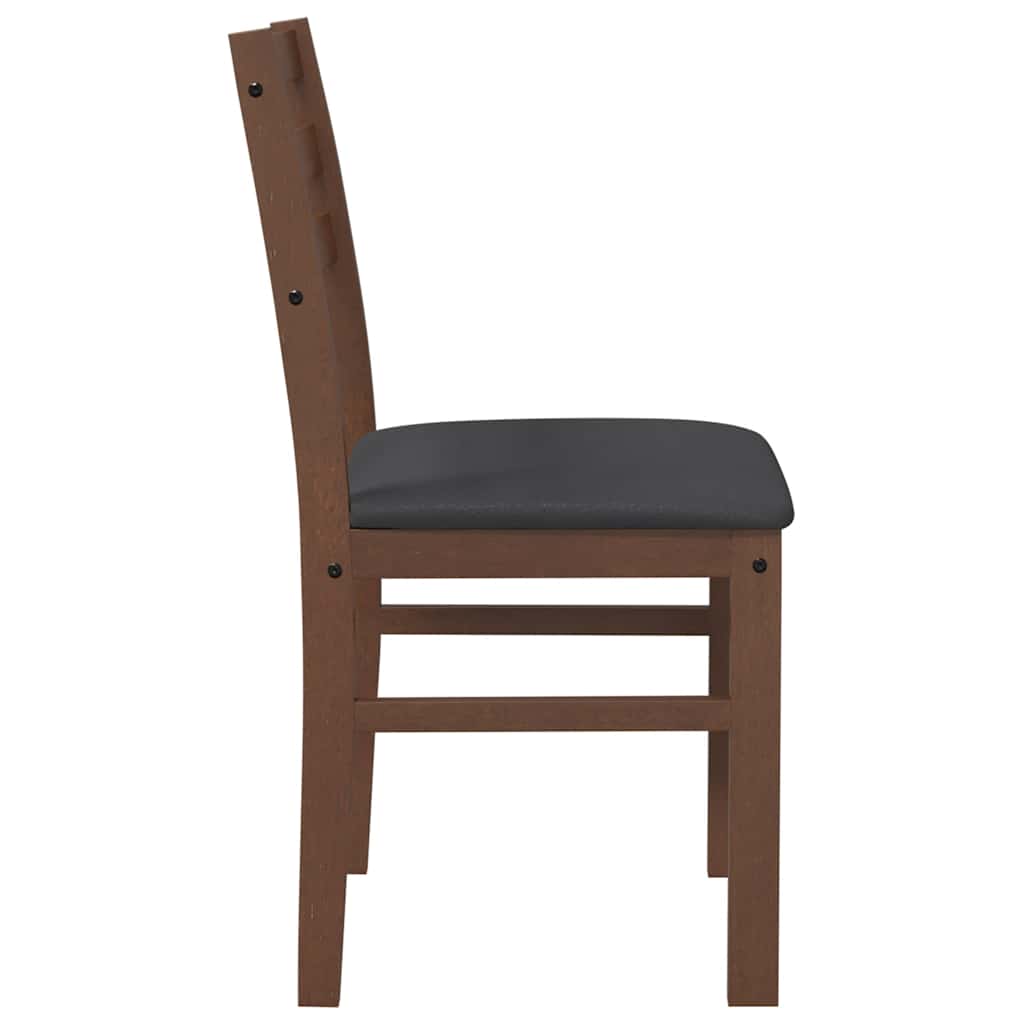 Sedie da Pranzo con Cuscini 2pz Marrone Legno Massello di Hevea | homemem39