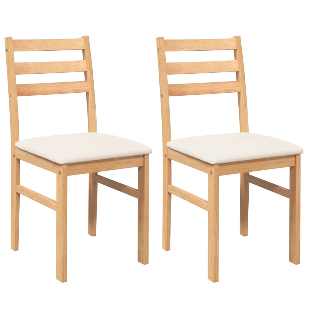 Sedie da Pranzo con Cuscini 2 pz in Legno Massello di Hevea | homemem39