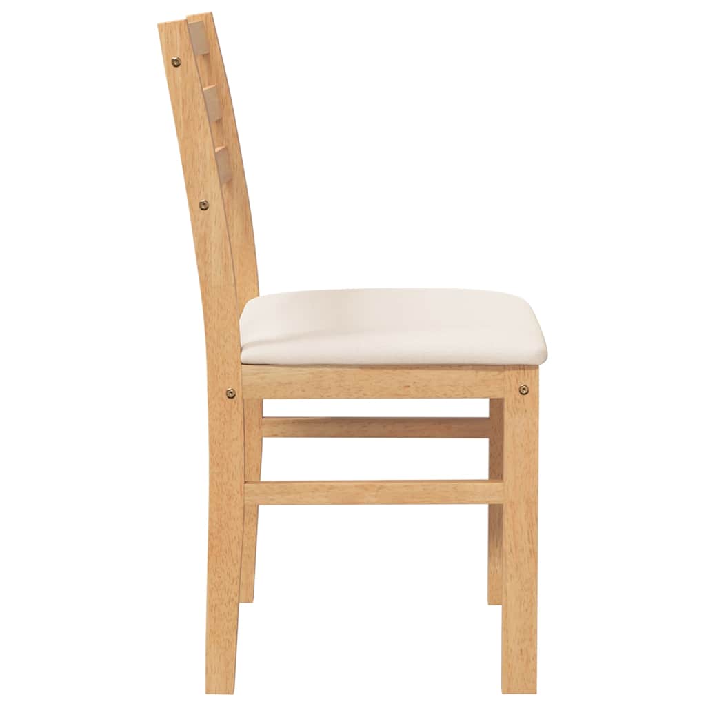 Sedie da Pranzo con Cuscini 2 pz in Legno Massello di Hevea | homemem39