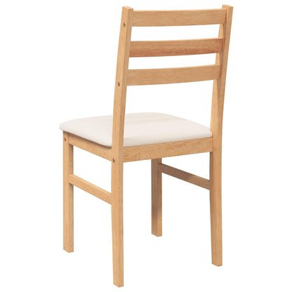 Sedie da Pranzo con Cuscini 2 pz in Legno Massello di Hevea | homemem39