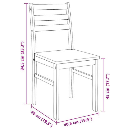 Sedie da Pranzo 2 pz in Legno Massello di Hevea | homemem39