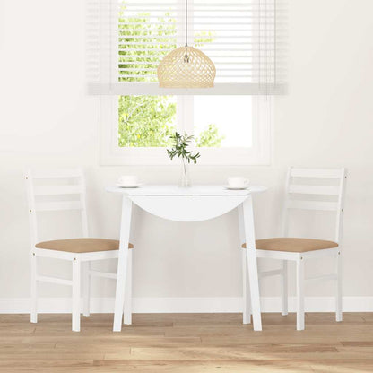 Sedie da Pranzo con Cuscini 2 pz Bianco Legno Massello di Hevea | homemem39