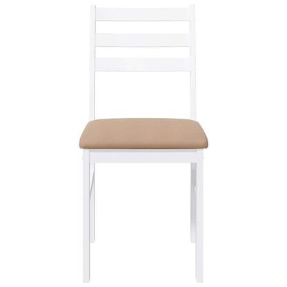 Sedie da Pranzo con Cuscini 2 pz Bianco Legno Massello di Hevea | homemem39
