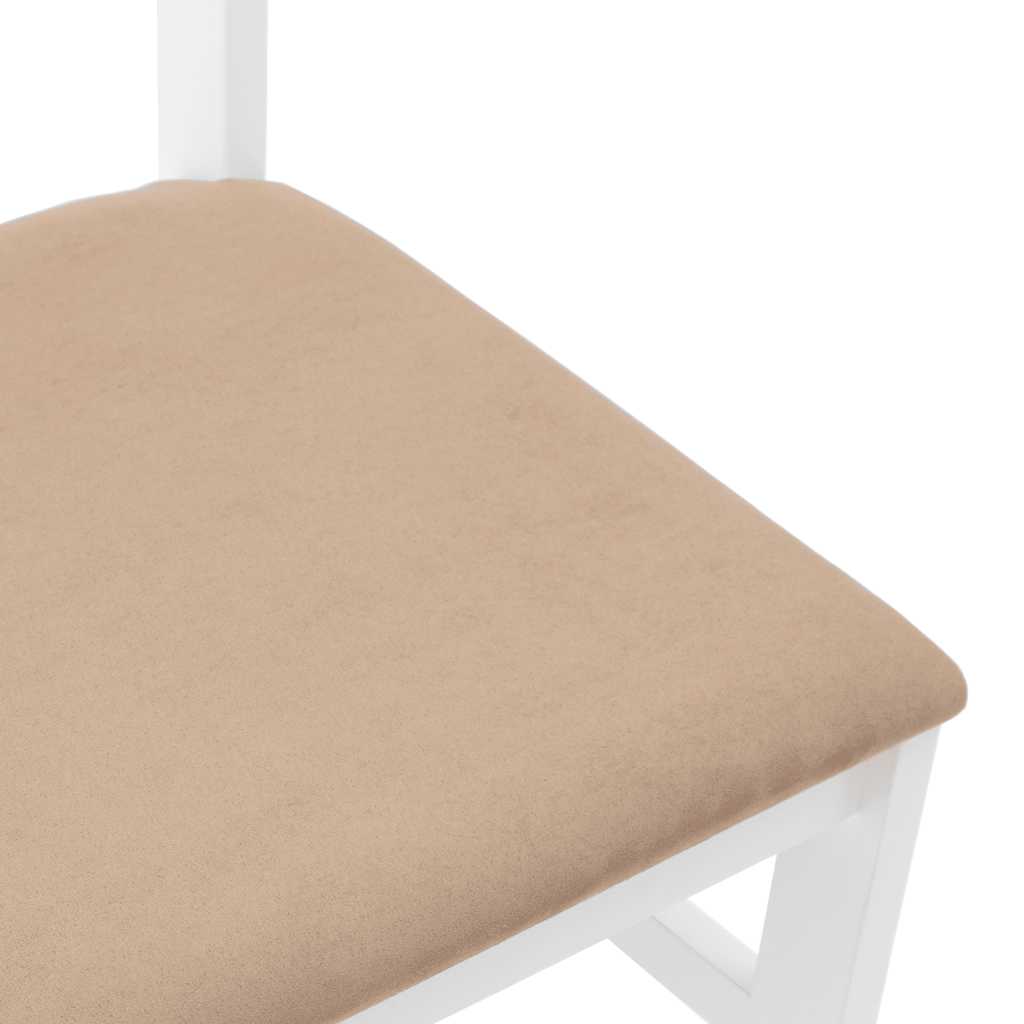 Sedie da Pranzo con Cuscini 2 pz Bianco Legno Massello di Hevea | homemem39