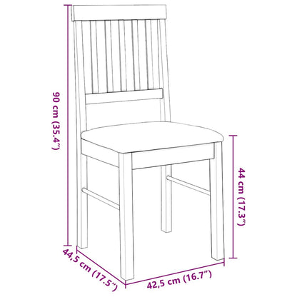 Sedie da Pranzo con Cuscini 2pz Marrone Legno Massello di Hevea | homemem39