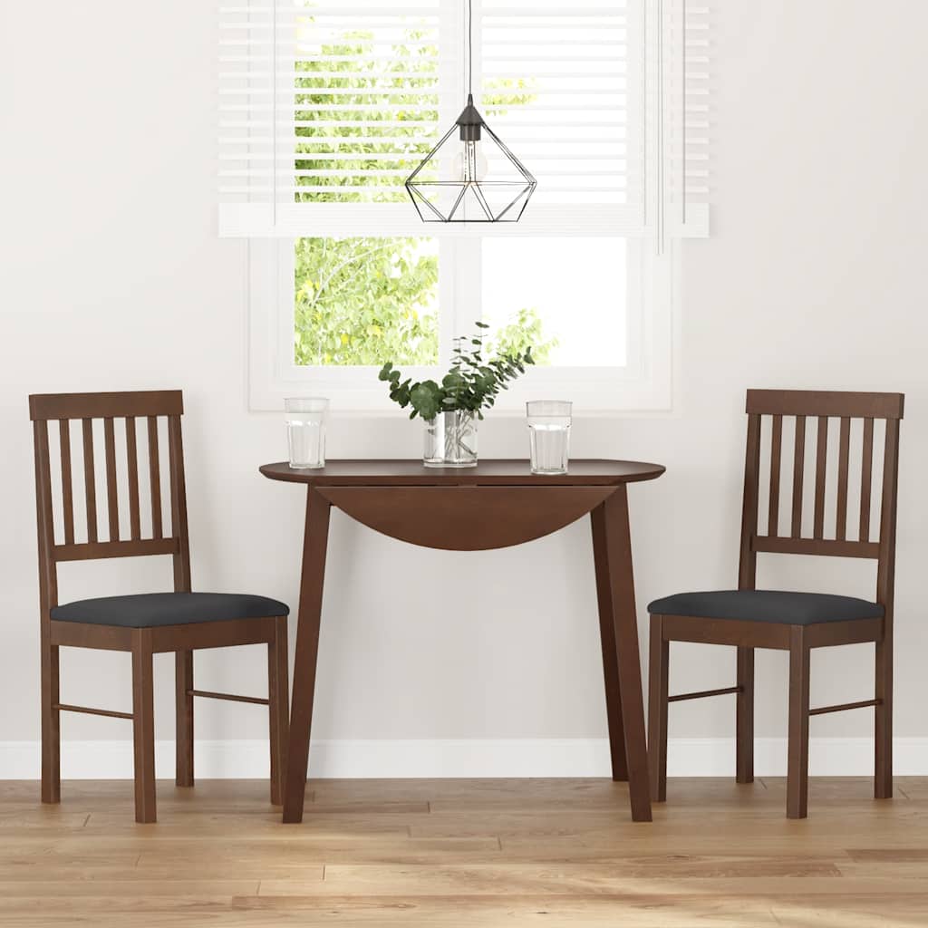 Sedie da Pranzo con Cuscini 2pz Marrone Legno Massello di Hevea | homemem39
