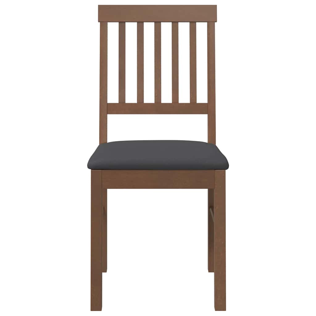 Sedie da Pranzo con Cuscini 2pz Marrone Legno Massello di Hevea | homemem39