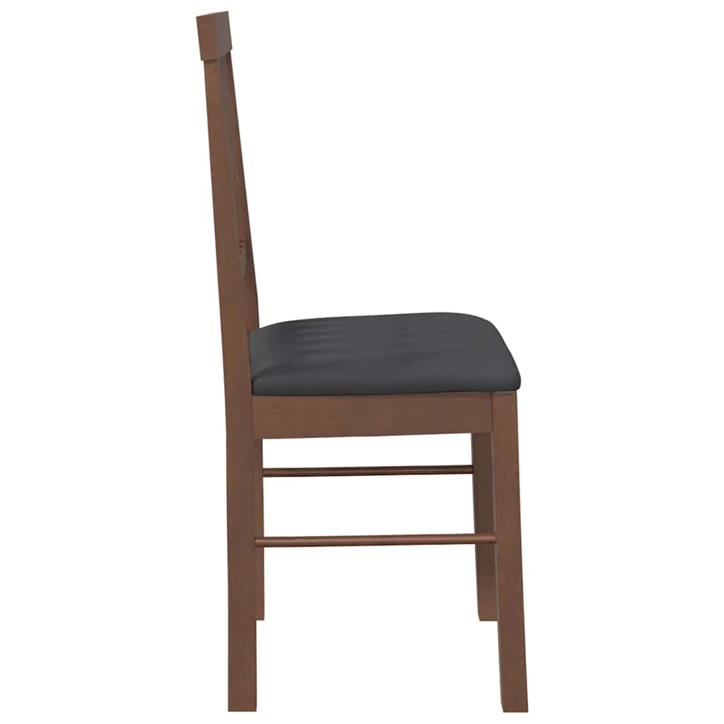 Sedie da Pranzo con Cuscini 2pz Marrone Legno Massello di Hevea | homemem39
