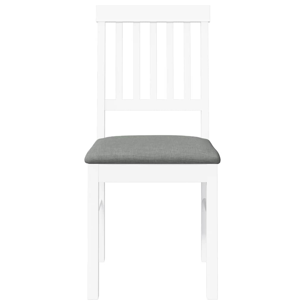 Sedie da Pranzo con Cuscini 2 pz Bianco Legno Massello di Hevea | homemem39
