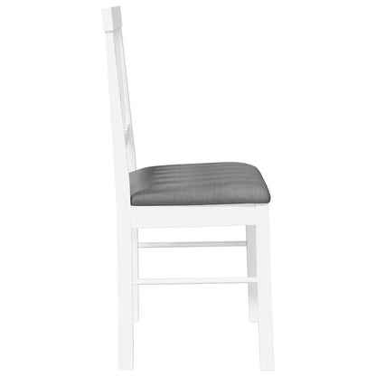 Sedie da Pranzo con Cuscini 2 pz Bianco Legno Massello di Hevea | homemem39