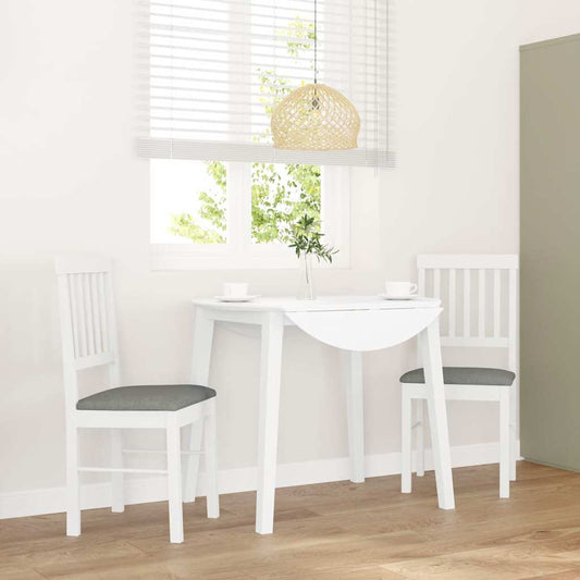 Sedie da Pranzo con Cuscini 2 pz Bianco Legno Massello di Hevea | homemem39