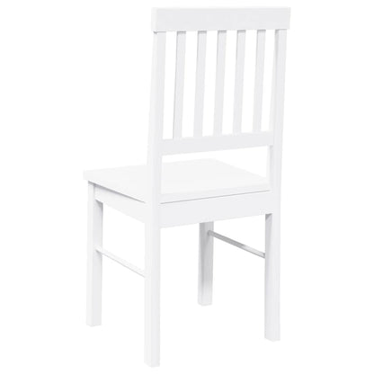 Sedie da Pranzo 2 pz Bianche in Legno Massello di Hevea | homemem39