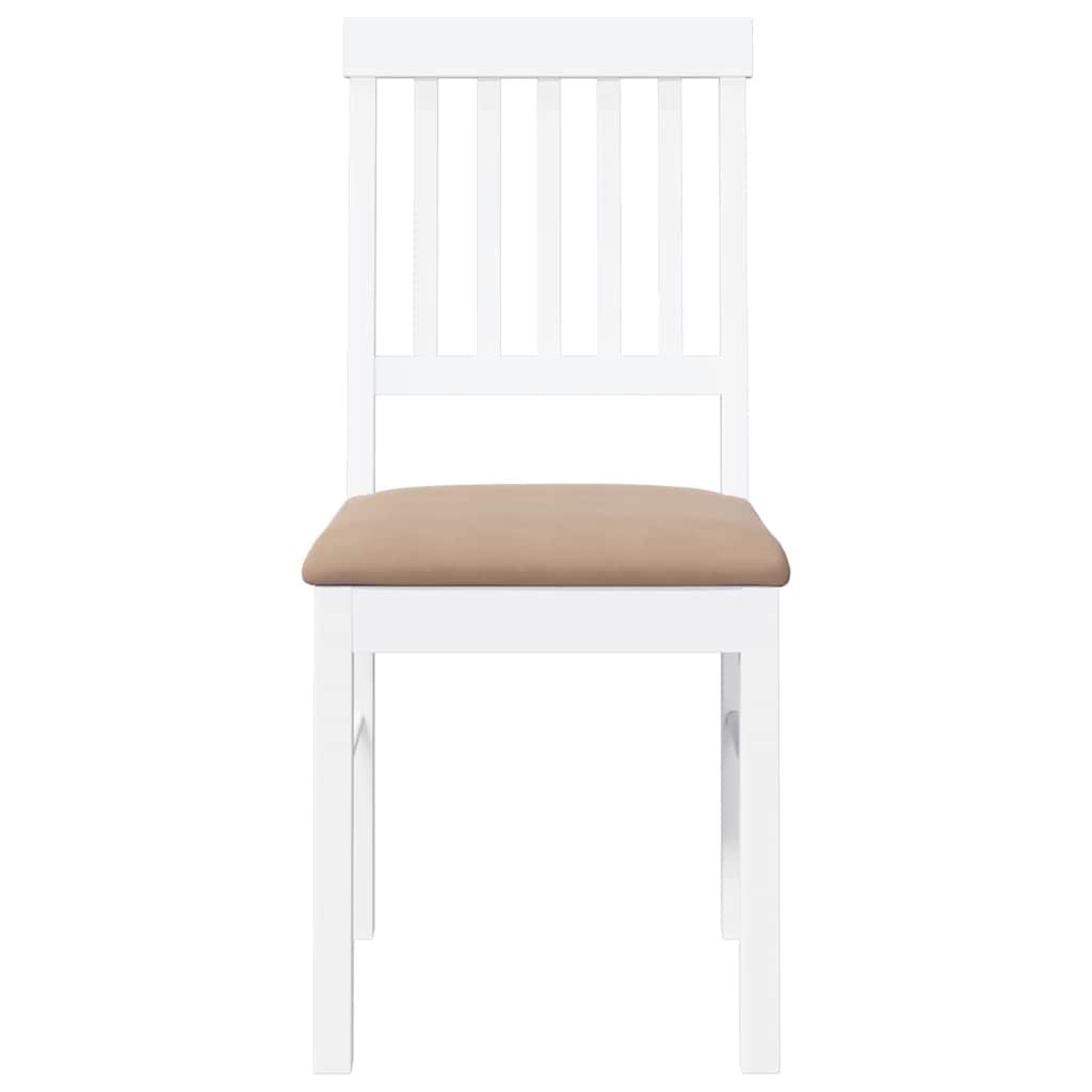 Sedie da Pranzo con Cuscini 2 pz Bianco Legno Massello di Hevea | homemem39