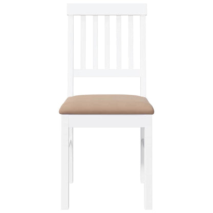 Sedie da Pranzo con Cuscini 2 pz Bianco Legno Massello di Hevea | homemem39
