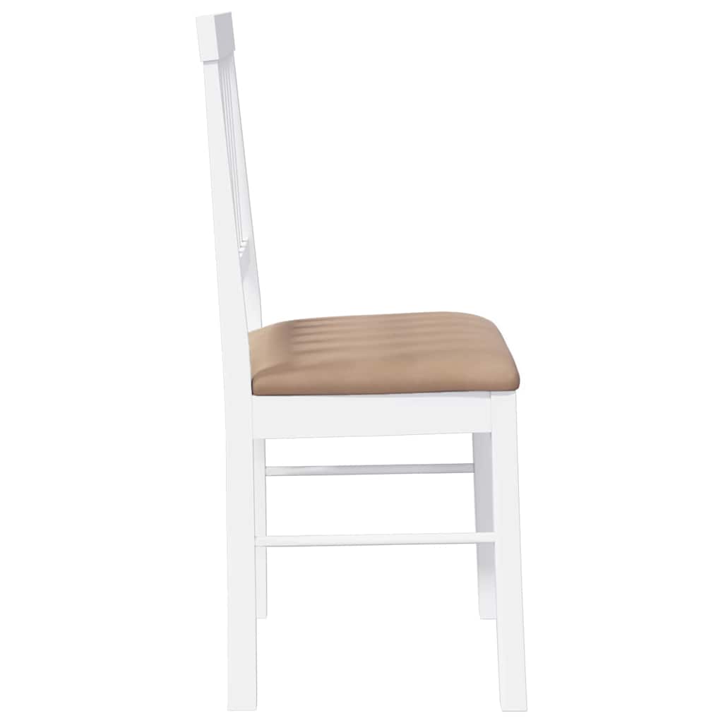 Sedie da Pranzo con Cuscini 2 pz Bianco Legno Massello di Hevea | homemem39