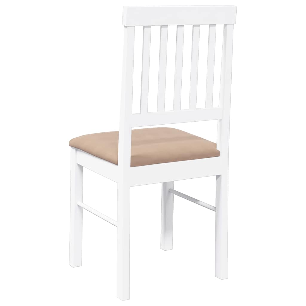 Sedie da Pranzo con Cuscini 2 pz Bianco Legno Massello di Hevea | homemem39