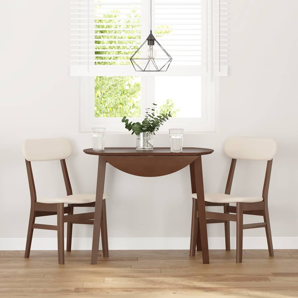 Sedie da Pranzo con Cuscini 2pz Marrone Legno Massello di Hevea | homemem39
