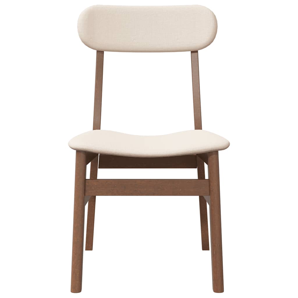Sedie da Pranzo con Cuscini 2pz Marrone Legno Massello di Hevea | homemem39