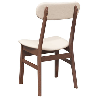 Sedie da Pranzo con Cuscini 2pz Marrone Legno Massello di Hevea | homemem39