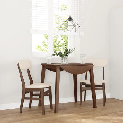 Sedie da Pranzo con Cuscini 2pz Marrone Legno Massello di Hevea | homemem39