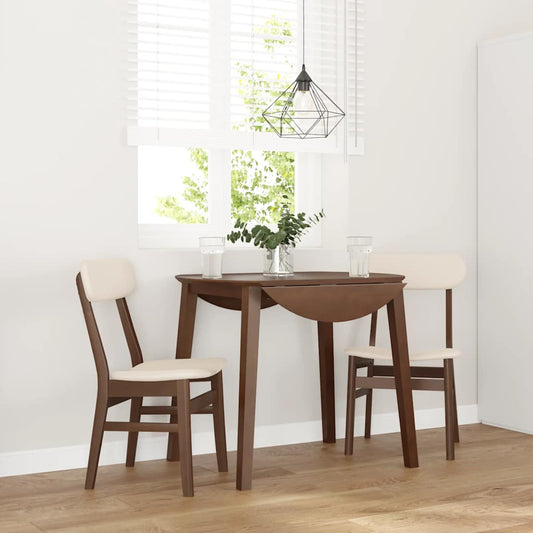 Sedie da Pranzo con Cuscini 2pz Marrone Legno Massello di Hevea | homemem39