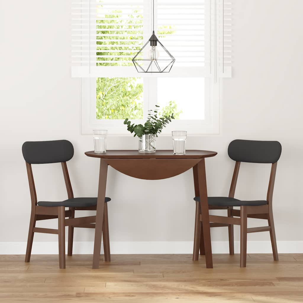 Sedie da Pranzo con Cuscini 2pz Marrone Legno Massello di Hevea | homemem39