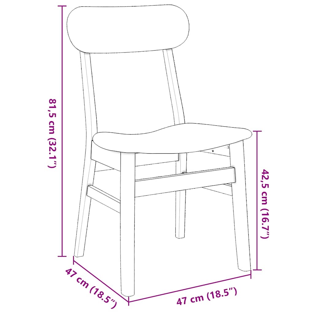 Sedie da Pranzo con Cuscini 2pz Marrone Legno Massello di Hevea | homemem39