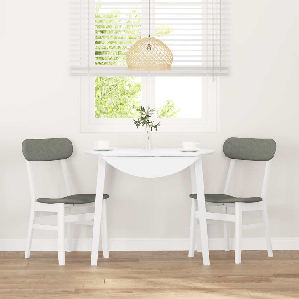 Sedie da Pranzo con Cuscini 2 pz Bianco Legno Massello di Hevea | homemem39