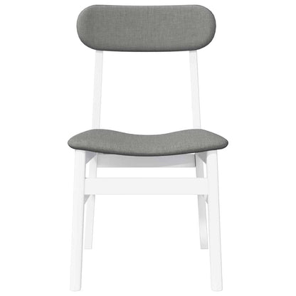 Sedie da Pranzo con Cuscini 2 pz Bianco Legno Massello di Hevea | homemem39