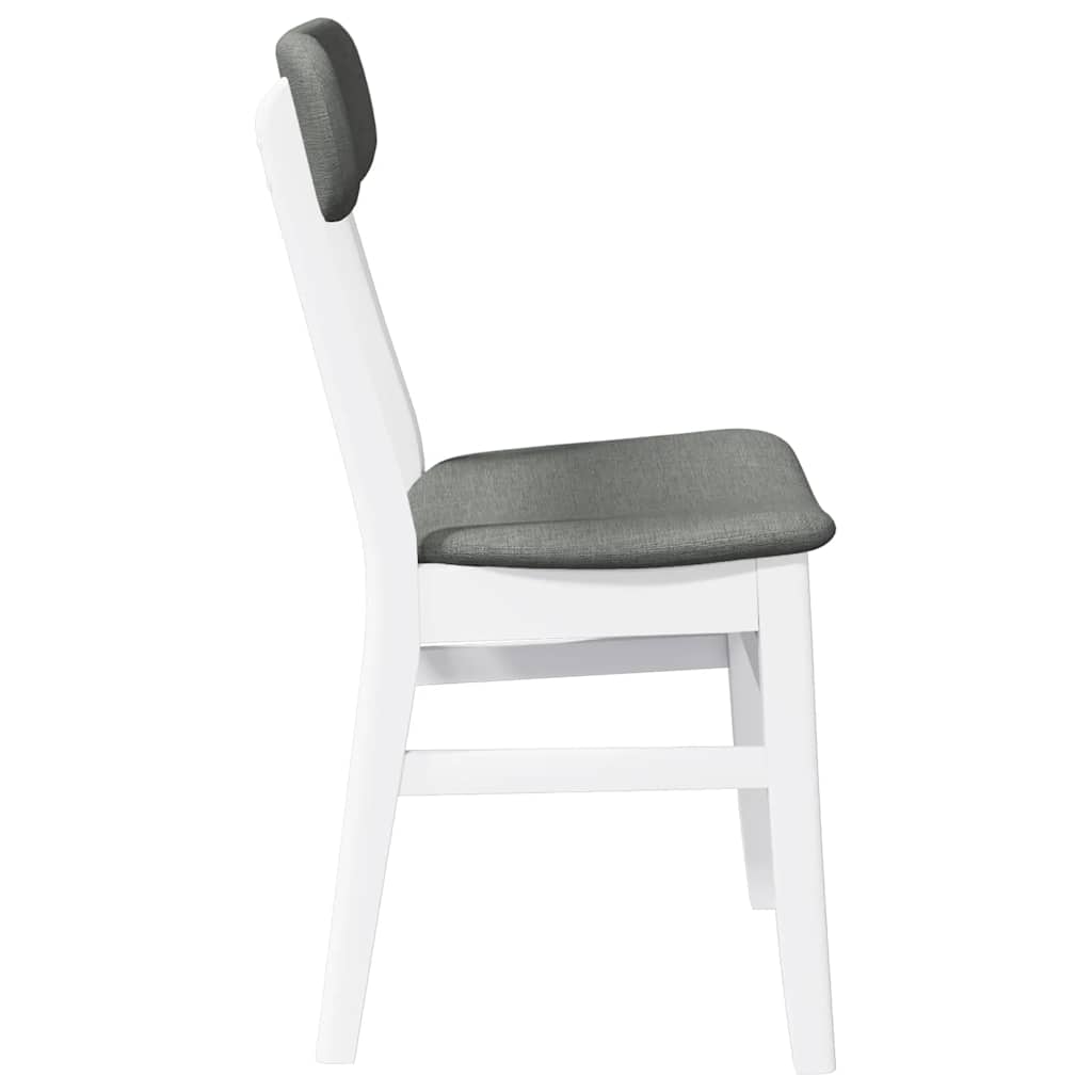Sedie da Pranzo con Cuscini 2 pz Bianco Legno Massello di Hevea | homemem39