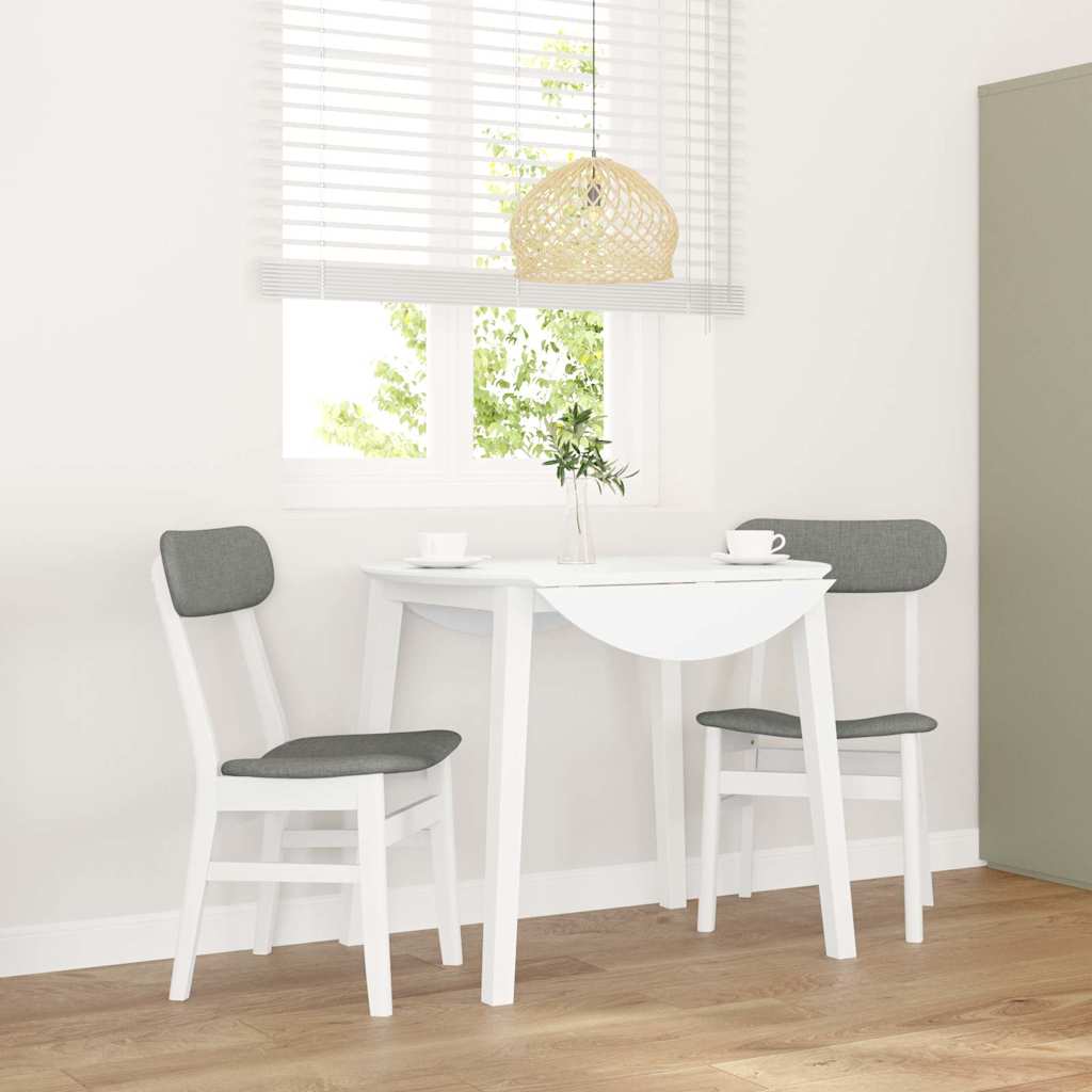 Sedie da Pranzo con Cuscini 2 pz Bianco Legno Massello di Hevea | homemem39