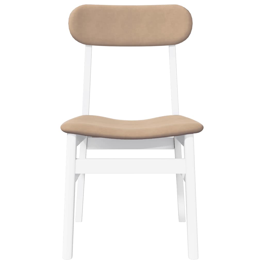 Sedie da Pranzo con Cuscini 2 pz Bianco Legno Massello di Hevea | homemem39