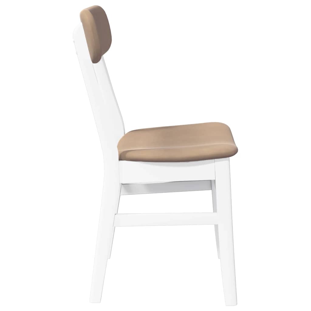 Sedie da Pranzo con Cuscini 2 pz Bianco Legno Massello di Hevea | homemem39