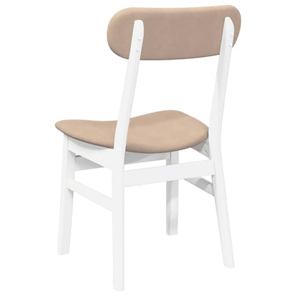 Sedie da Pranzo con Cuscini 2 pz Bianco Legno Massello di Hevea | homemem39