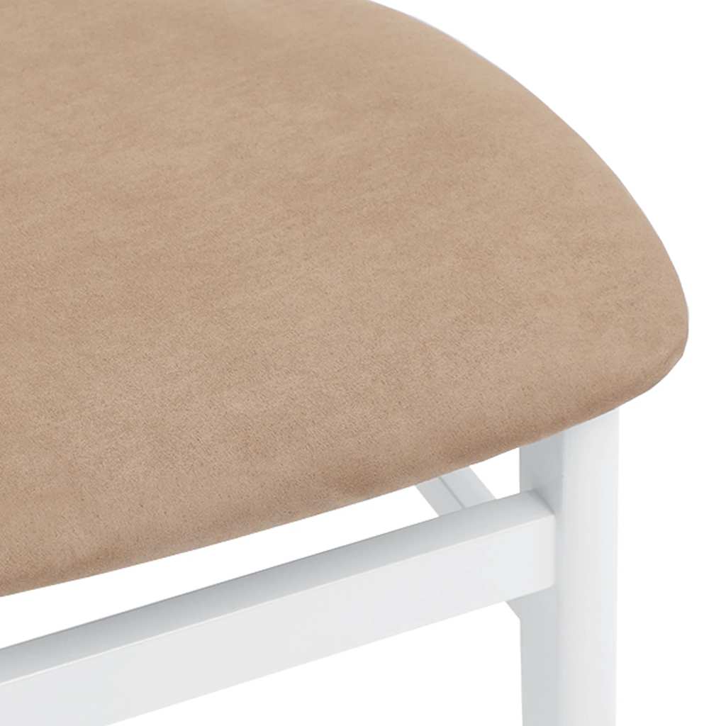 Sedie da Pranzo con Cuscini 2 pz Bianco Legno Massello di Hevea | homemem39