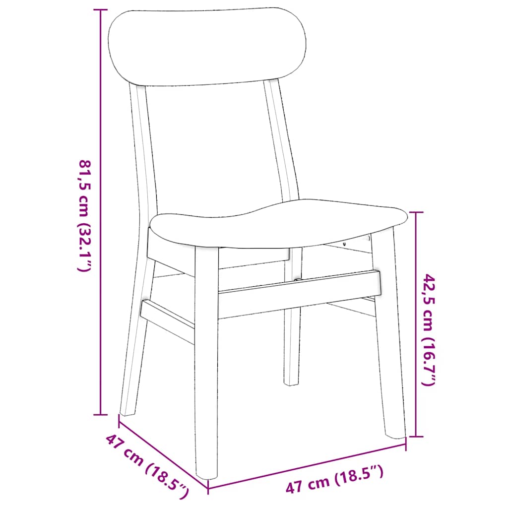 Sedie da Pranzo con Cuscini 2 pz Bianco Legno Massello di Hevea | homemem39