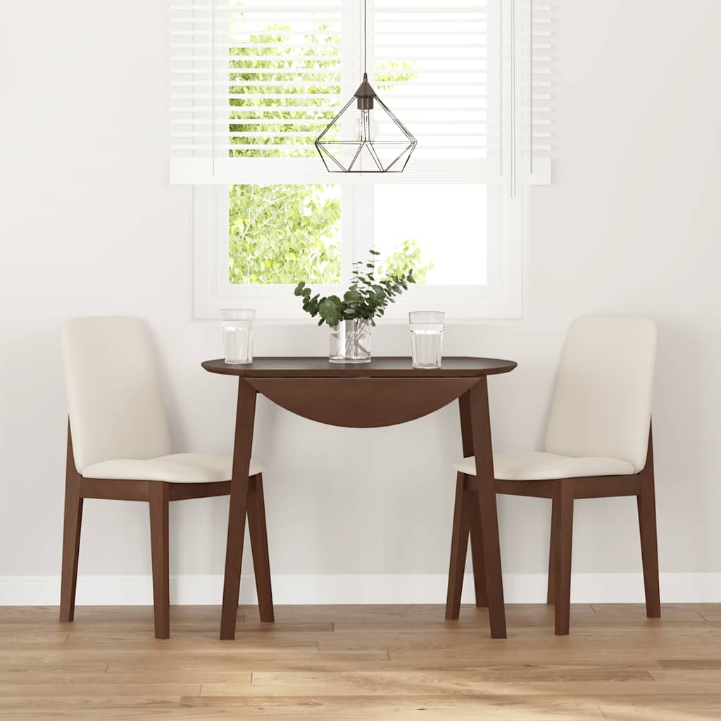 Sedie da Pranzo con Cuscini 2pz Marrone Legno Massello di Hevea | homemem39