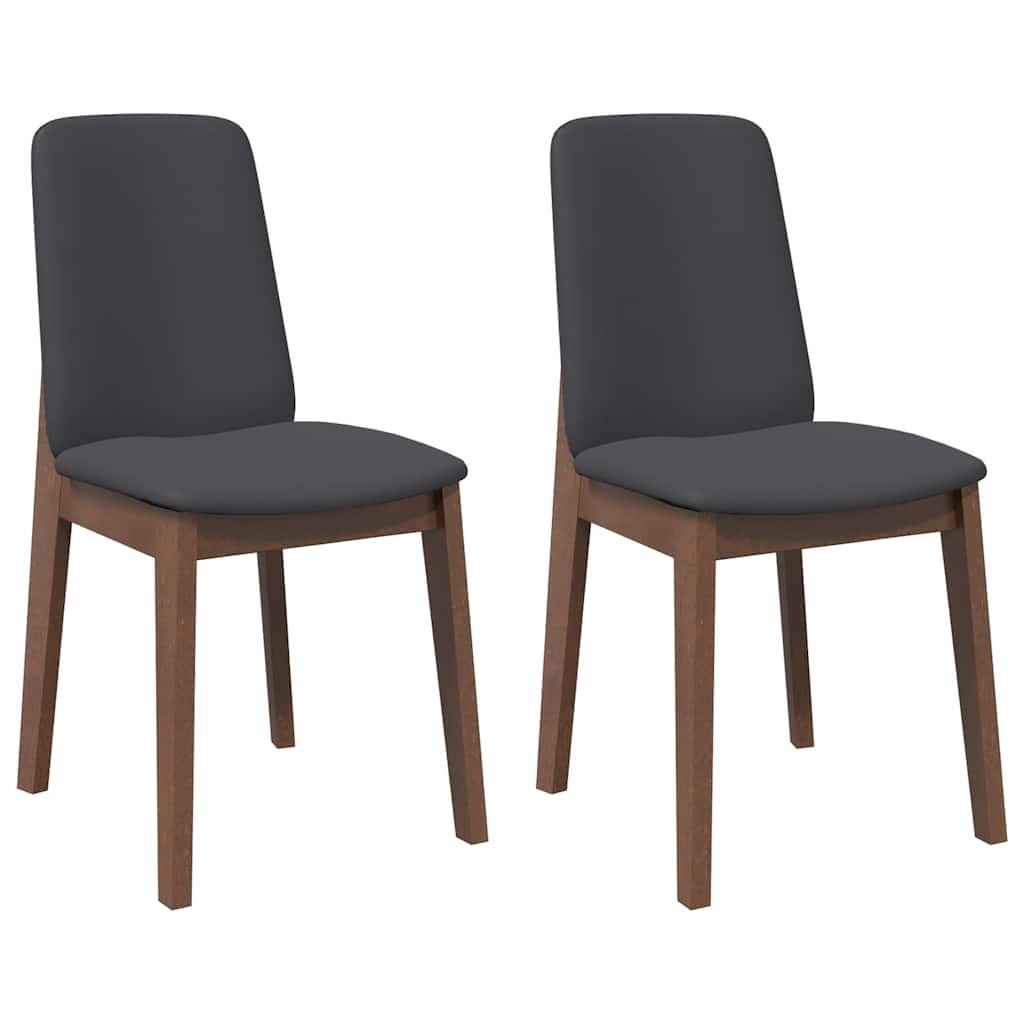 Sedie da Pranzo con Cuscini 2pz Marrone Legno Massello di Hevea | homemem39