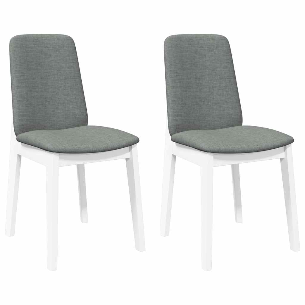 Sedie da Pranzo con Cuscini 2 pz Bianco Legno Massello di Hevea | homemem39